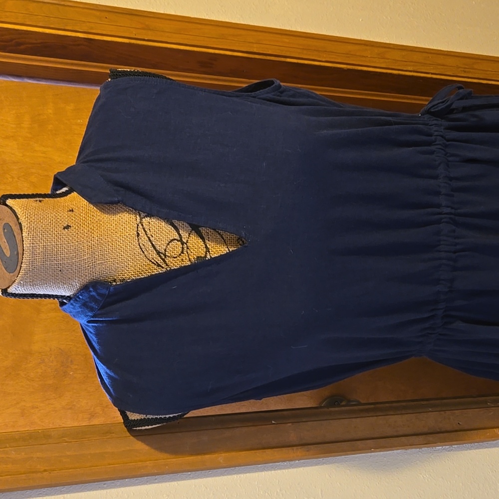 Anne Klein Navy Sleeveless Cinch Waist Dress - Picture 5 of 10